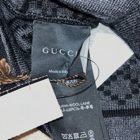 Gucci Men's Dark Brown Wool Diamond Logo Print Beanie Hat - Picture 4 of 5